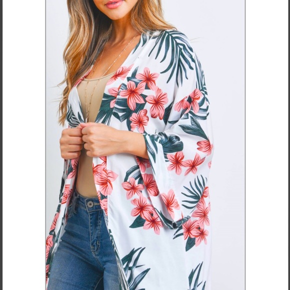 Kimomo With Sleeves Floral Boho Chic Festival S-2XL - Picture 5 of 9